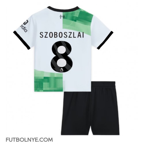 Camiseta Liverpool Szoboszlai Dominik #8 Visitante Equipación para niños 2023-24 manga corta (+ pantalones cortos)